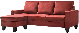 Burgundy Sofa Chaise