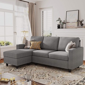 HONBAY Reversible Sectional Sofa Convertible Couch